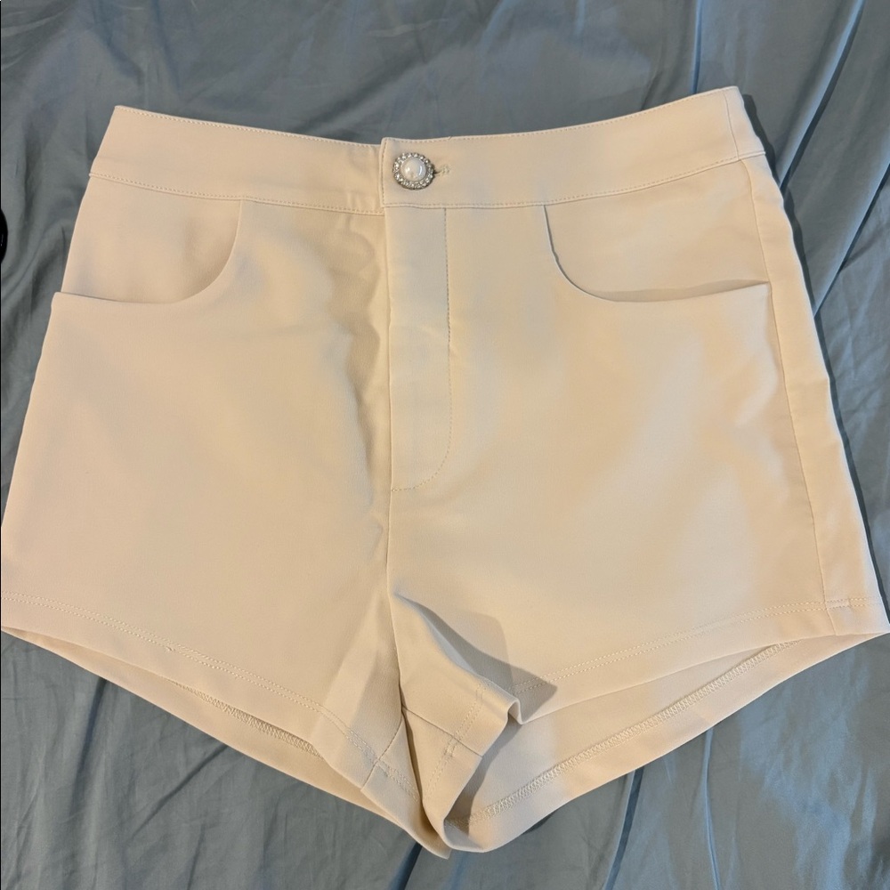 Cream shorts for women